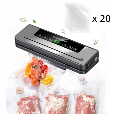 Вакууматор для продуктів 6в1 з вбудованим ножем + 20 пакетів у комплекті