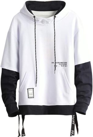 Худі чоловіче GURUNVANI Patchwork, 3XL, білий