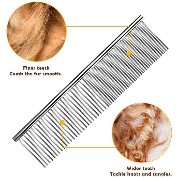 Професійна щітка Candure для собак та котів з довгим волоссям, гребінець для грумінгу, 17+9 зубців, видаляє ковтуни та шерсть (блакитний, зелений)