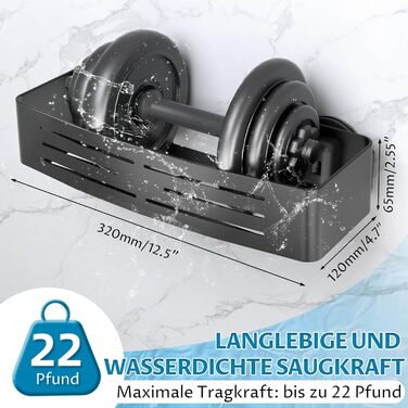 Двошаркова полиця для душу без свердління з присосками, вологостійка, чорна. Організатор для ванної кімнати з тримачем для рушників, шампуню та гелю для душу. Кутова полиця для душу з гачками, 2 шт.