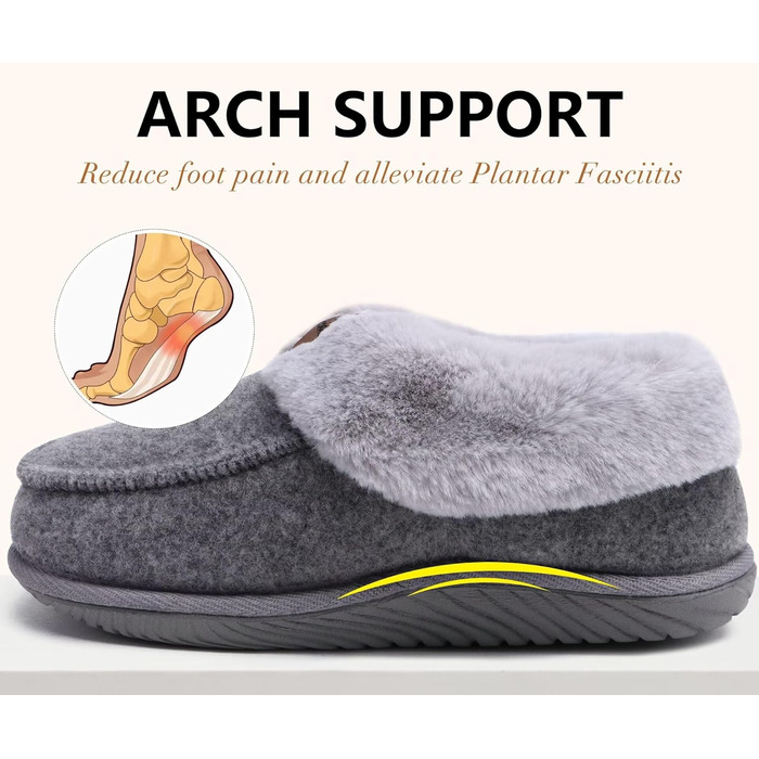 Тапочки жіночі COFACE, теплі, флісові, зимові, з рухомої підошвою, сірі (44 EU)