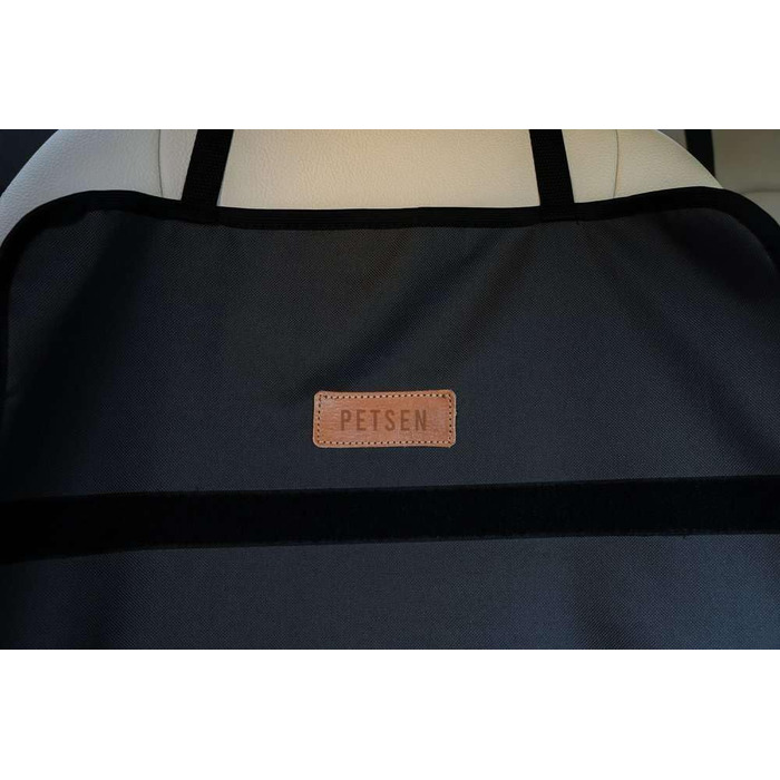 Крісло для собак у машину Petsen з іменем, чорне, для маленьких собак, з поводом