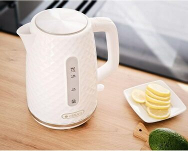 Електричний чайник Eldom C265B 1.7 л, білий, ретро дизайн, індикатор рівня води