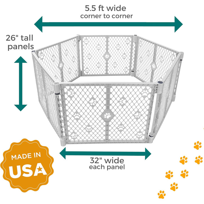 Вольєр для собак MyPet з 8 панелей, сірий, довговічний, UV-стійкий, портативний, регульований, зручний, дружній дизайн