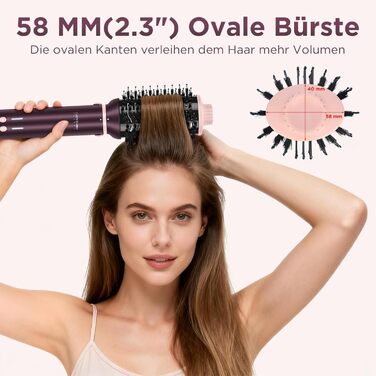 PARWIN PRO BEAUTY MaxAIR 2.0 Multi-Styler Set: 7-в-1 Фен, Плойка, Випрямляч, Щітка для об'єму, 110000 об/хв, Автоматична намотка, Подвійна напруга, Jasper Plum