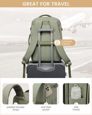 Рюкзак LOVEVOOK для ручної поклажі, 40L, для подорожей, чоловічий/жіночий, 17 дюймів, водонепроникний, для вихідних, кемпінгу, бізнесу