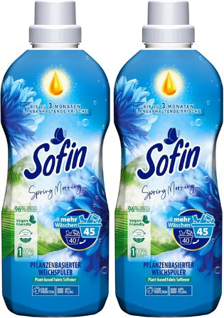 Кондиціонер для білизни Sofin Vegan Spring Morning, антипілінг-ефект, без мікропластику, 0.81 л (набір 10 шт)