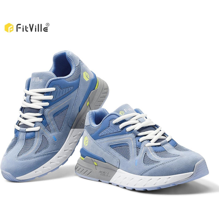 Жіночі кросівки FitVille для бігу та ходьби (широкі) - для плоскостопості, фітнесу, світло-блакитні, 40 EU