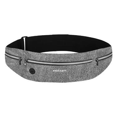Сумка на пояс Haissky для бігу та спорту: чорна/сіра, для телефону до 6.9 дюймів