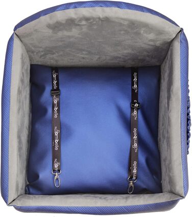 Автокрісло для собак 2в1 | Універсальне автоліжко для собак та котів | Миється, штучна шкіра, плюш, 48x48 см, блакитне