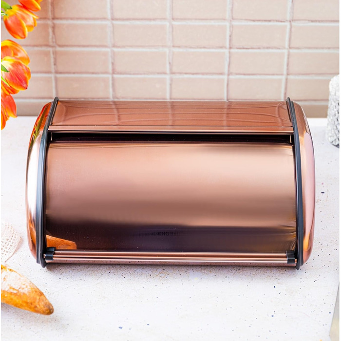 KING HOFF Металева ланчбокс для хліба (чорна, рожеве золото)