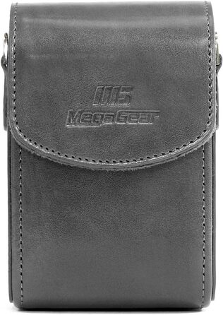 Сумка для фотоапарата MegaGear Panasonic Lumix DC-ZS70/LX10/ZS60/ZS100/LX15/TZ95/TZ90/TZ80/TZ100 сіра шкіряна з ременем