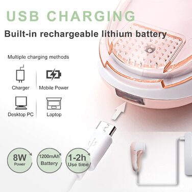 Електричний видалення ворсу для одягу: USB-зарядка, 2 змінні насадки | Fusselrasierer
