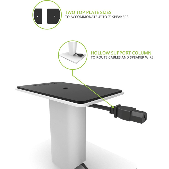 Підставки для акустичних систем Kanto SP6HD | 183 см | Білі | Для середніх/великих колонок та студійних моніторів | Обертові пластини, приховані кабелі