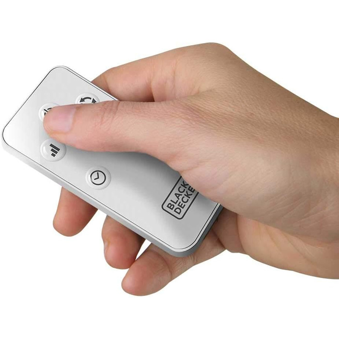 Турбовентилятор BLACK+DECKER BXEFT47E: 45W, 3 швидкості, таймер 12h, висота 81 см, білий, з пультом ДУ