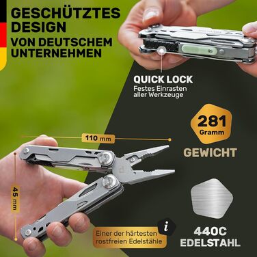 Мультитул Wood Raptor Standard: мультифункціональний ніж для виживання, кемпінгу та повсякденного використання (35+ функцій) з нержавіючої сталі