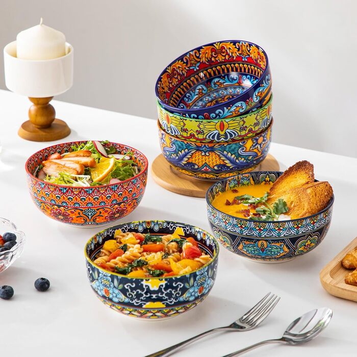 Набір з 6 порцелянових супових тарілок Vancasso (6x840мл) для мюслі, супу, салату, рамену, десерту та інших страв