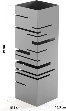 Versa Stripes Umbrella Stand - Modern Metal Umbrella Holder for Entryway, Room, or Hallway - Gray