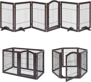 Захисний бар'єр для каміну Unipaws, огорожа для собак, портативне металеве перегородження, захист від сходів без свердління, 6 панелей, білий (Espresso)