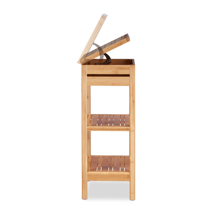 Relaxdays Bamboo Shelf with Shelves and Lid