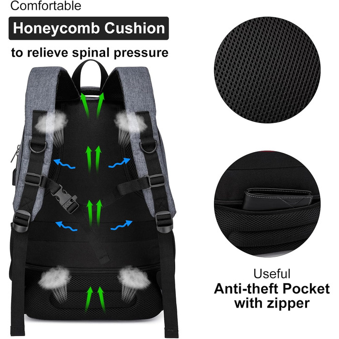 Шкільний рюкзак для хлопчиків та дівчаток-підлітків, рюкзак чоловічий жіночий, Daypack для ноутбука 15.6