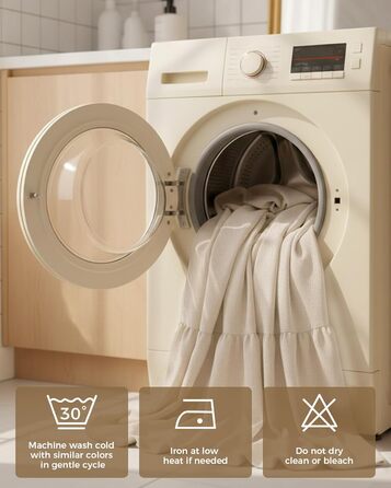 Штора для душу 180x180 см Бежева, Льняна текстура - Водонепроникна, з обтяженим краєм, 12 кілець, для ванної кімнати