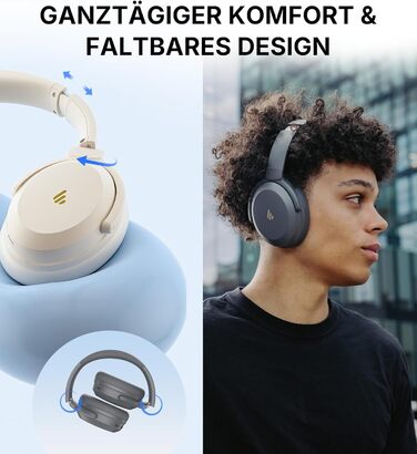 Edifier WH700NB Pro: Бездротові навушники з активним шумозаглушенням -43dB, Hi-Res Audio, Bluetooth V5.4, мульти-поінт, AI-дзвінки, швидка зарядка, сірий колір