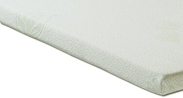 ELONEO Mattress Topper Replacement Cover with Zipper, Aloe Vera Cover Suitable for all 7 cm Mattress Toppers, hypoallergenic, skin-friendly & washable, White (100 x 200 cm)