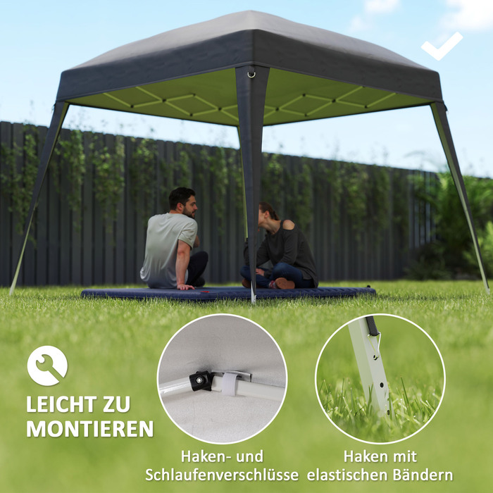 Outsunny Replacement Canopy Top for Gazebo 3x3m, Water-Repellent, Stable, Winter-Proof - Pavilion Roof for Pop-Up Gazebo, Storm-Resistant Party Tent, Replacement Cover with Single Roof Canopy for Garden Gazebo, Dark Grey | Aosom