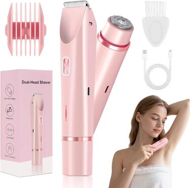 Електричний жіночий стайлер 2-в-1: для обличчя, тіла та бікіні. Вологозахисний, акумуляторний.