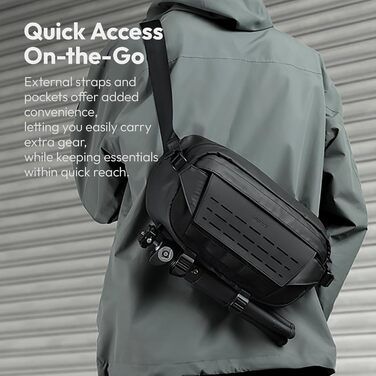Сумка для камери ULANZI, водонепроникна, з тримачем для штатива, для DSLR/SLR/беззеркальних камер, чорна, об'єм 9 л