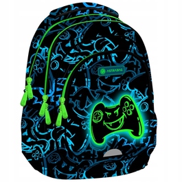 Багатовідсіковий шкільний рюкзак AstraBag (чорний, синій, зелений), 20 л