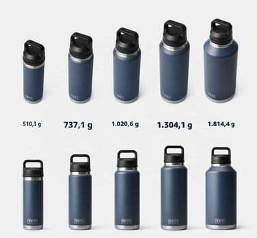 Термос-пляшка YETI Rambler 1л з нержавіючої сталі з герметичною кришкою Chug, колір Charcoal (антрацит) – ізольована пляшка для гарячих та холодних напоїв