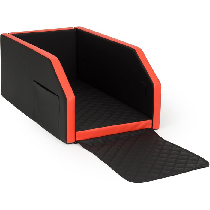 Автоматичне ліжко для собак Velinda, автокрісло для собак, 55x100 см, чорно-червоне