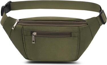 Чоловіча/жіноча поясна сумка на пояс, бананка, водонепроникна, для спорту, подорожей, фітнесу, бігу (оливковий)