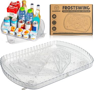 Frostswing – Refrigerator Organizer for Maximum Visibility, Multifunctional Rotating Tray, Practical Kitchen Organizer, Rotating Tray Organizer, Perfect Kitchen Storage & Organization