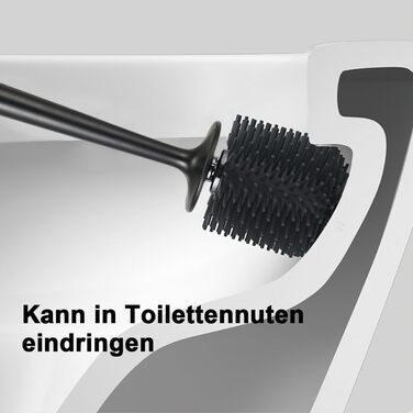 Набір для туалету: щітка з тримачем, силіконова щітка для унітазу, довга ручка, швидке висихання, настінний/підлоговий монтаж (білий та чорний)