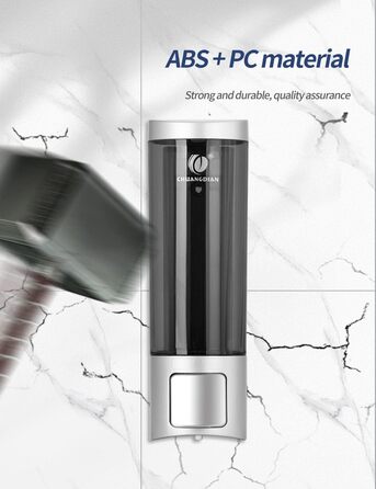 Ручний дозатор мила CHUANGDIAN, настінний, 200 мл, білий, сріблястий