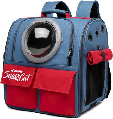 Рюкзак-переноска для кота Galatée, рюкзак для тварин, рюкзак-амортизатор, переноска для кота, рюкзак-капсула для тварин з вентиляцією, рюкзак для собак, переноска для маленьких собак (блакитний)