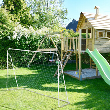 Relaxdays White Steel Football Goal