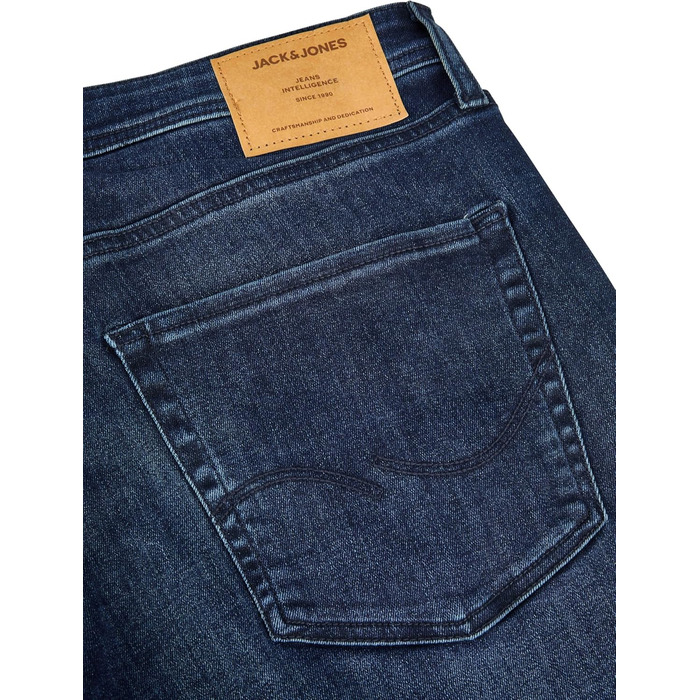 Джинси чоловічі JACK & JONES Clark Stretch Straight Fit, блакитно-чорні, розміри 30-38/32L