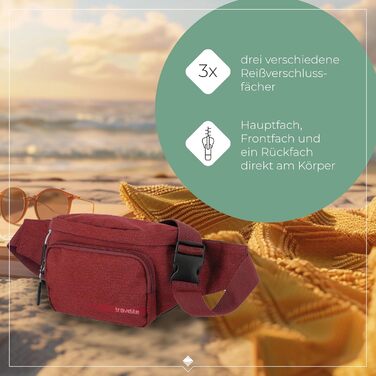 Поясна сумка Travelite Kick Off: 30 см, 5 л, червона - для подорожей та спорту