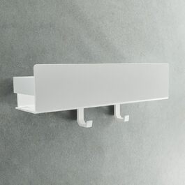 Designfabrik Hamburg Suction Cup Shower Shelf | Bathroom Organizer | Shower Shelf No Drilling | Bathroom Shelf | Hanging Shelf | Wall Shelf | Self-Adhesive Shower Basket | Shower Shelf White 30 cm