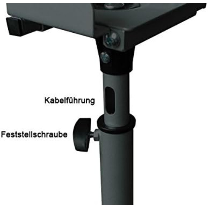 Підставка для колонок Drall BS16B (2 шт.) - металеві стійки для акустики, регульована висота, з кабелепроводом, чорний колір