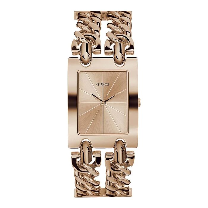 Жіночий аналоговий годинник Guess Heavy Metal зі сталевим браслетом (Rose Gold)