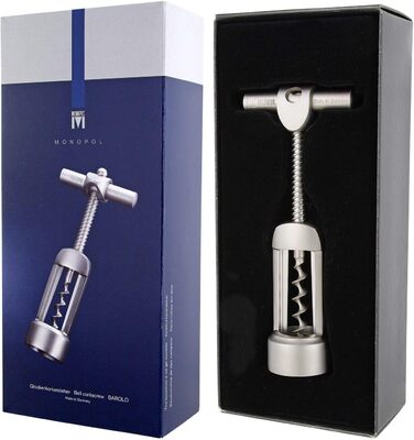 Westmark Bottle Opener with Cork Remover, Monopol Edition, Steel/Zinc Die-Cast, Barolo, Satin Finish, 62603380