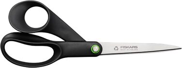Універсальні ножиці Fiskars ReNew 21 см, чорні, з переробленої нержавіючої сталі та пластику, ергономічна ручка, серія Functional Form