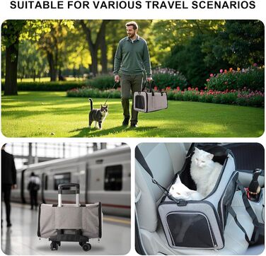 Транспортна сумка для котів та маленьких собак до 10 кг – складана, з прихованим дашком (фіолетовий, 50x30x30 см)