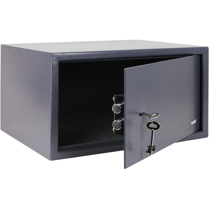 Шафа-сейф HMF 49200-11 з ключем, меблевий сейф | 45 x 25 x 36,5 см, антрацит