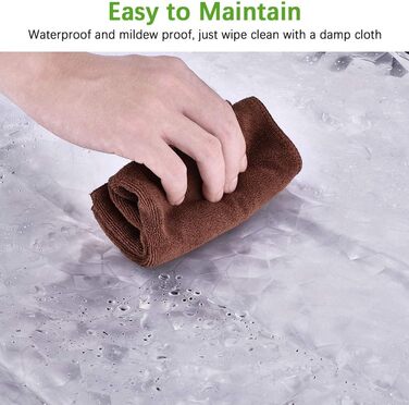 Шторка для душу OTRAKI 200x200 см, антигрибкова, EVA, прозора, PVC-free, водонепроникна, з 12 кільцями